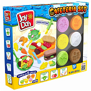 Масса для лепки Joy Doh, набор CAFETERIA SET - КАФЕТЕРИЙ, доп. пресс-формы,  11 аксессуаров, 6 баночек с тестом,  (6 x 28 г.), 1/12