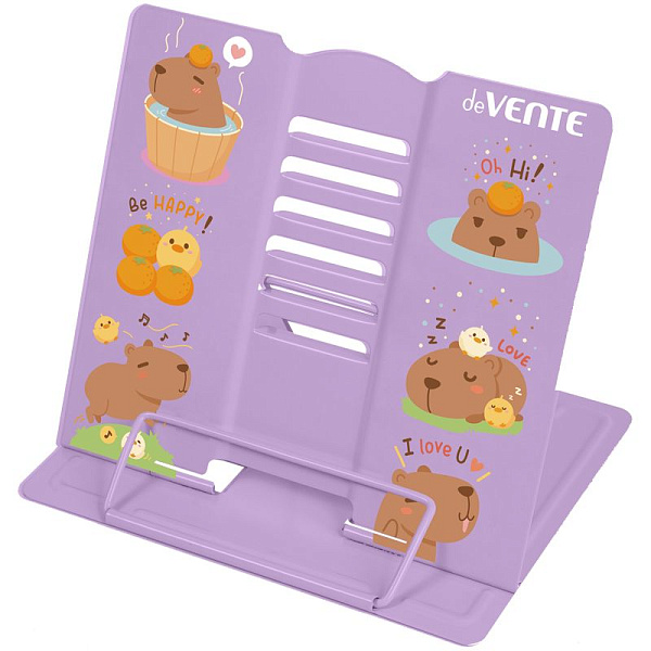 Подставка для книг метал. 15,4x15,2 см "deVENTE. Capybara" синяя, окрашенная, вес 235 г, с противоскользящими ножками, с полноцветным рисунком, в пластиковом пакете с европодвесом