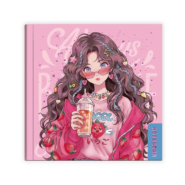 Блокнот 105*105 48 л. в точку "Notebook" "МОДНИЦЫ" /Блок - белый офсет 65 г/м², тв. переплёт, тиснение фольгой, глянцевая ламинация/