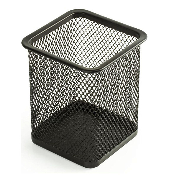 Подставка для пишущих принадлежностей "deVENTE" 8x8x9,8 см, квадратный, ажурный металлический, розовый