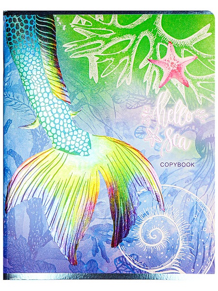 Тетрадь 96 л. кл. "ПЕРЕЛИВАЮЩАЯСЯ ЧЕШУЯ" 5 диз в сп, твин-лак, хол. тисн.ТМ"Collezione"