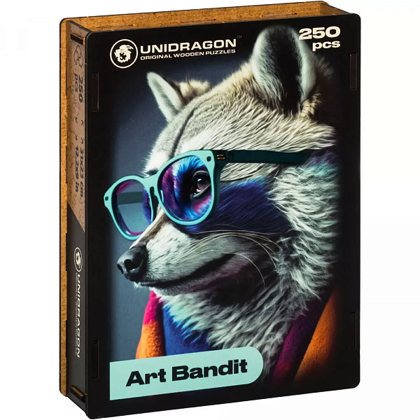 Пазл деревянный 250 эл. А4 230х310мм "Pop-Art GlowUp Арт Бандит '' UNIDRAGON (дерев.короб)
