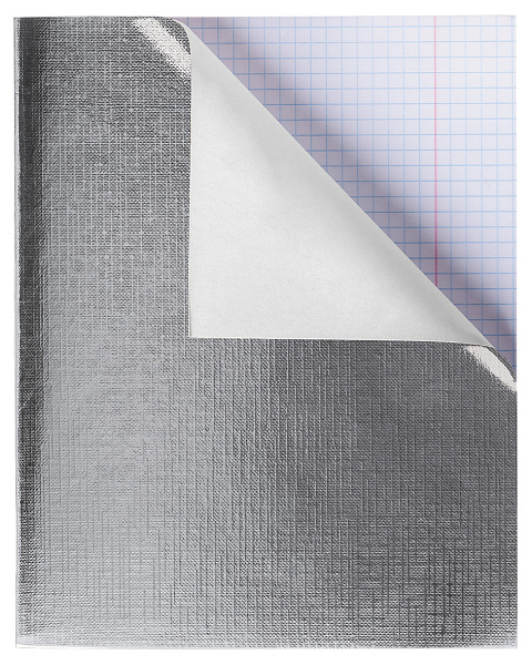 Тетрадь 96 листов в клетку бумвинил METALLIC Серебро на скобе 