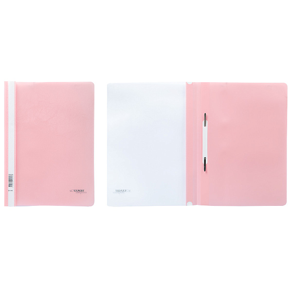 Скоросшиватель A4 "Expert Complete" Premier 140/180 мкм волокно розовый