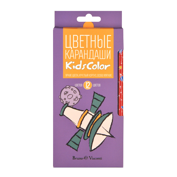 Карандаши 12 цв. "KidsColor", 6 видов