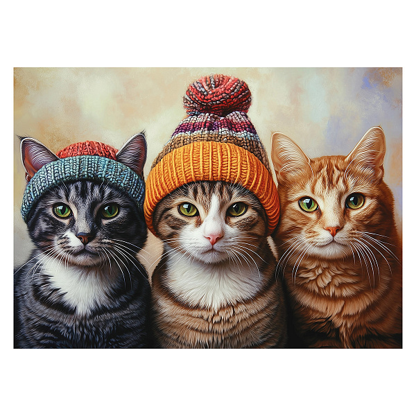 Пазл Премиальная коллекция 500 эл. "Коты в вязаных шапочках" "ФРЕЯ"