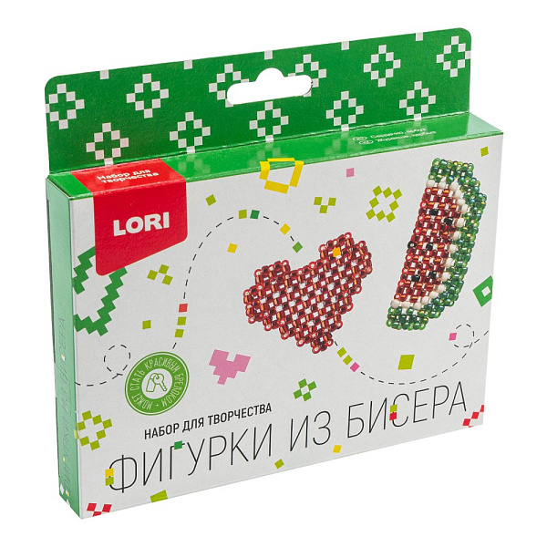 Фигурки из бисера. Брелоки "Сердечко, арбуз"