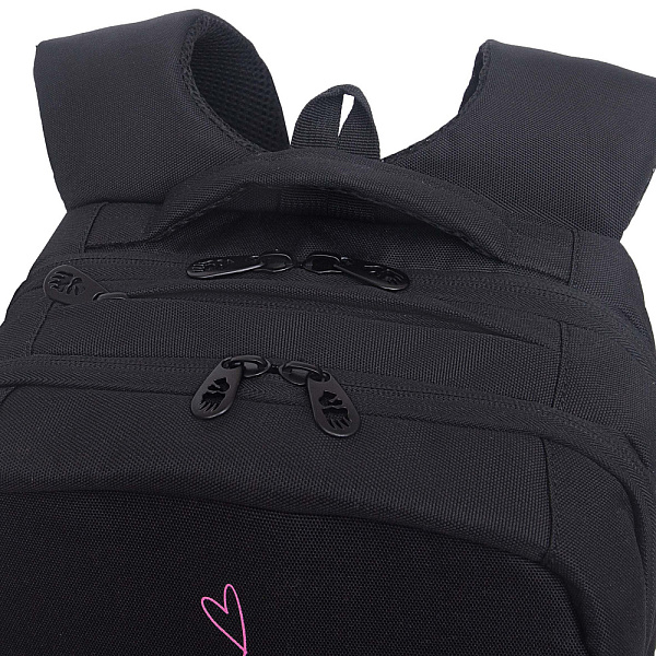 Рюкзак школьный с обесом (/1 черный - розовый)