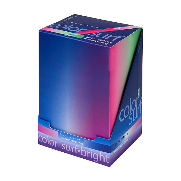 Ручка гелевая автомат. 0,38 мм "ColorSurf.Bright" СИНЯЯ (3 цвета корпуса)