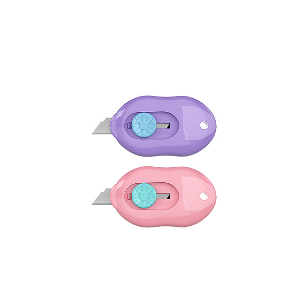 Нож канцелярский ErichKrause Cloud Mini Pastel, ассорти (в пакете по 1 шт.)