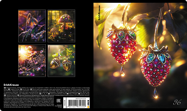 Тетрадь 96 листов в клетку "Glassy", глянцевая ламинация ErichKrause _MIX-PACK