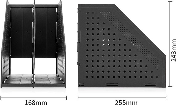 Лоток вертикальный Deli 2отд. складной A4 168х255х243мм 1 разделитель черный пластик