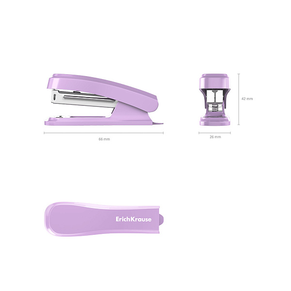 Степлер на 15 листов №10 ErichKrause Clippy Pastel Bloom, Ассорти (в коробке по 1 шт.)