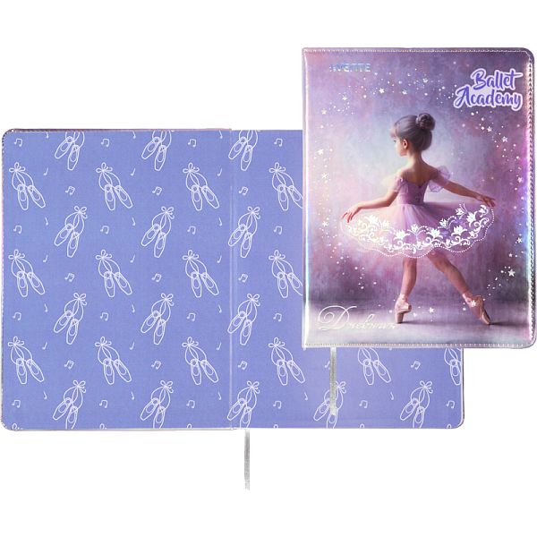 Дневник 1-11 кл. 48 л. "deVENTE. Ballet Academy"иск.кожа с поролоном, фольга, бумага 80 г/м²,ляссе