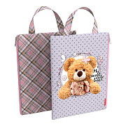 Папка для тетрадей А4 с ручками вертикал. ErichKrause® Teddy Bear, на молнии