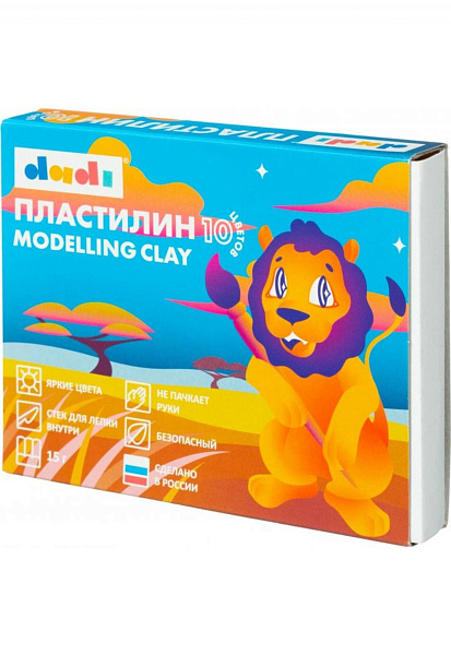 Пластилин 10 цв. 150 гр DADI со стеком