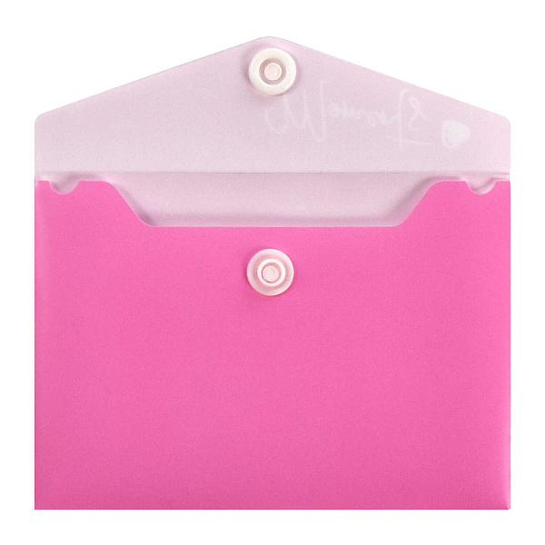 Папка-конверт на кн. "РОЗОВЫЙ" (полипропилен, 10.5х7.4 см, 1 отд., кнопка, печать в 1 краску)