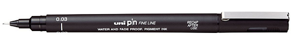 Линер Uni PIN003-200(S) черный, 0.03 мм.