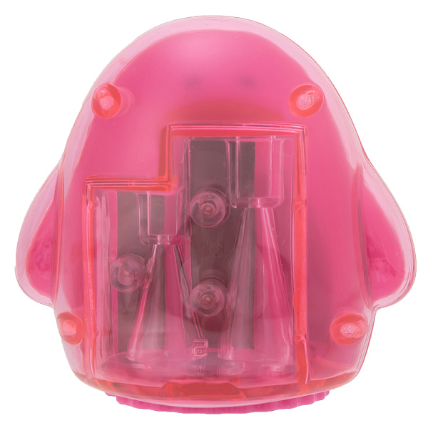 Точилка 2 отв. Deli с контейнером "Пингвин" пластик ассорти