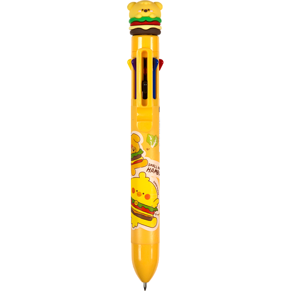 Ручка шариковая автомат. 0,7 мм deVENTE. Cute Hamburger 8 цв СИНЯЯ с декор. элементом,чернила на масл основе
