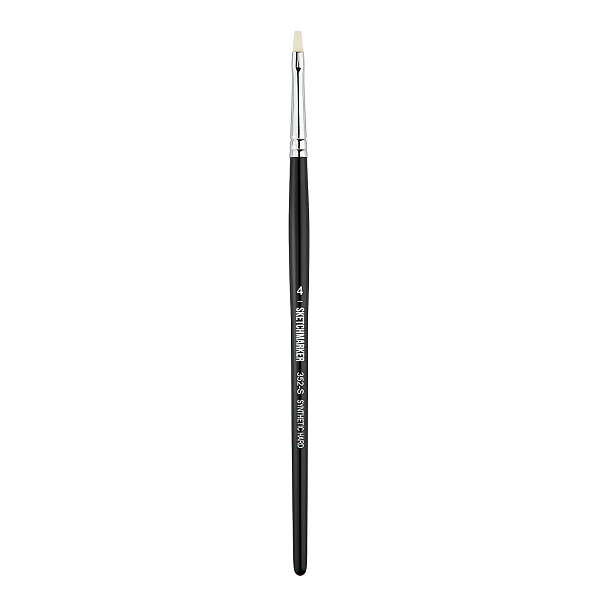 Кисть для акрила Sketchmarker 352 жесткая синтетика плоская ручка короткая №4