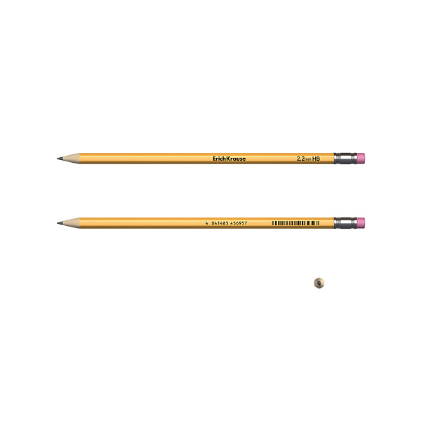 Карандаш ч/г HB ErichKrause® Amber 101 HB шестигранный с ластиком (в коробке по 12 шт.)
