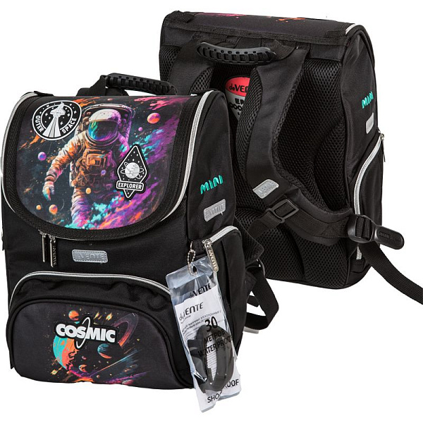 Ранец "deVENTE. Mini. Cosmic" школьный жесткий 35x26x20 см (14 л) вес 800 г, 1 отд. на замке с карманом для учебников, 1 передний карман на молнии, 2 боковых кармана на молнии с расширением, эргономичная формоустойчивая вентилируемая спинка и мягкие 