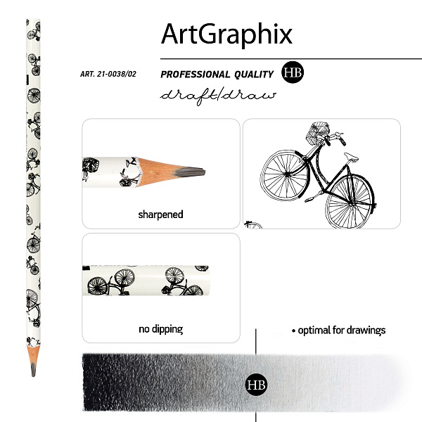 Карандаш ч/г HB "ArtGraphix. Велосипеды" 