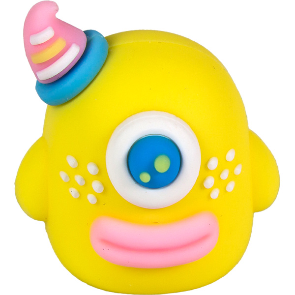 Точилка 1 отв. deVENTE. Big Eyes Monster, 30x37x28 мм, пластиковая с покрытием Soft Touch,ассорти 3 дизайна