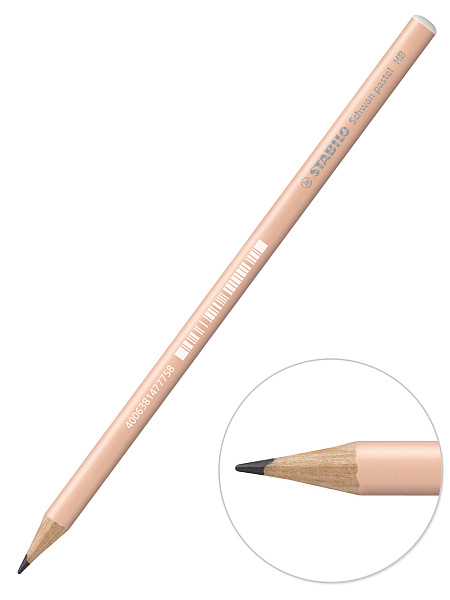 Карандаш ч/г ТМ STABILO Schwan Pastel 421 круглый HB, персиковый корпус пастель