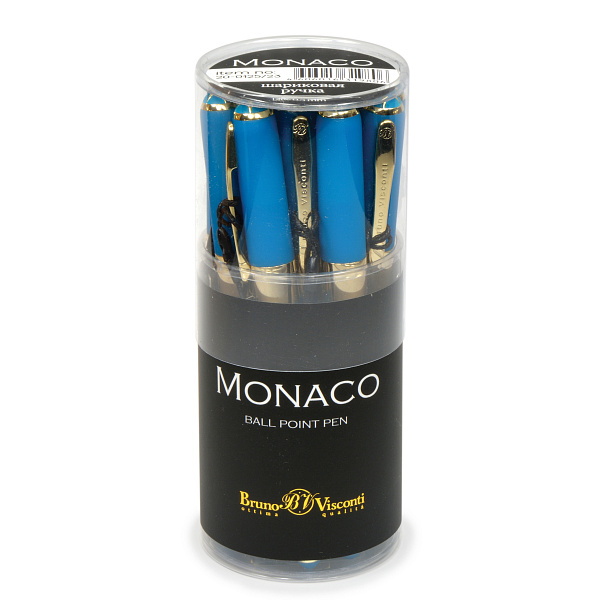 Ручка шарик. 0,5 мм "MONACO" синяя (бирюзовый корпус)