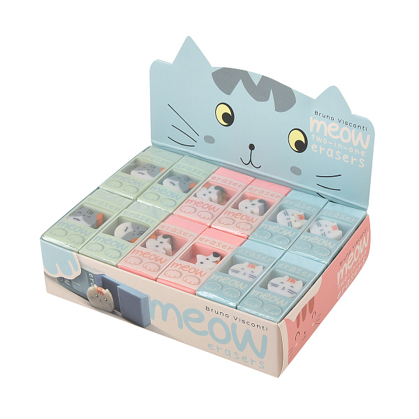 Ластик "Meow", 3 вида