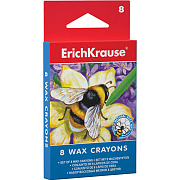 Мелки восковые 8 цв. "ErichKrause" короб. с европодвесом