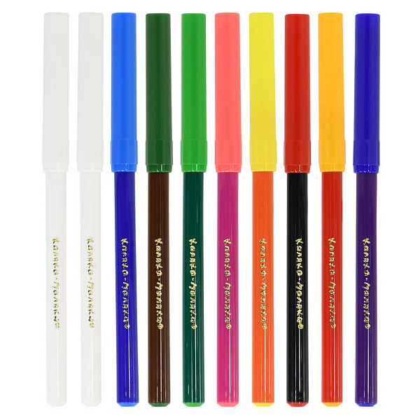 Фломастеры 18 цв магические (16 цв.+2 преобразов) "Каляка-Маляка" кругл.корп. легкосмываемые блистер