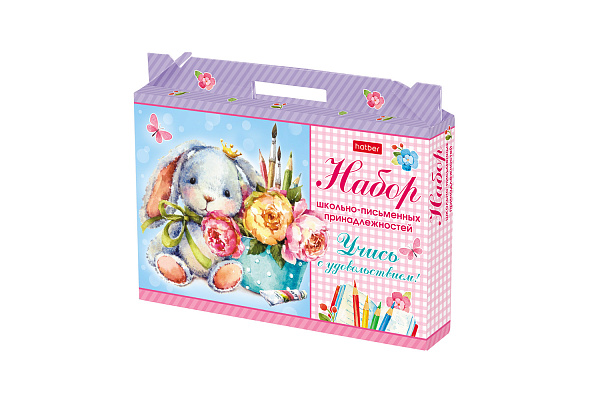 Набор канц."Учись с удовольствием"  27 пр. "МимиЛапки" в подарочн. коробочке 