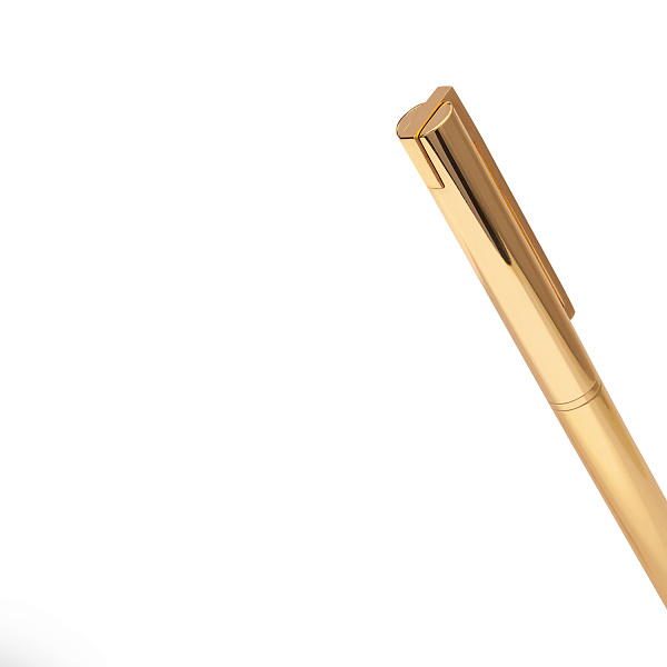 Ручка шарик. автомат 0,7 мм"BERGAMO"  СИНЯЯ  (корпус металл Золото)