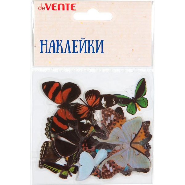 Набор наклеек для творчества "deVENTE. Butterflies" от 6x6 см до 2x4 см, ПВХ, ассорти 20 дизайнов, в