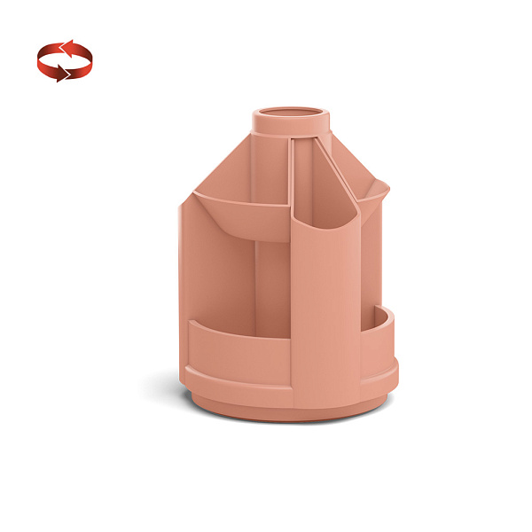 Подставка настольная вращающаяся пластиковая ErichKrause® Mini Desk, Powder, персиковая