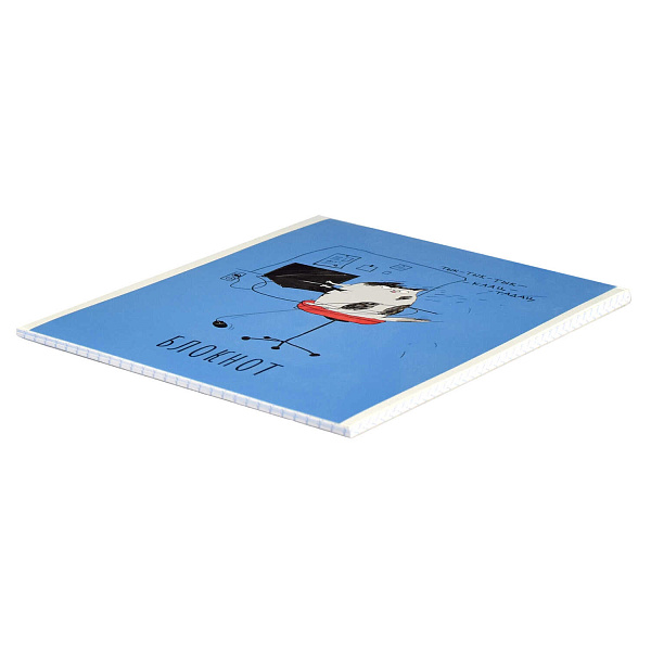 Блокнот А5 40 л. кл. "КОТ УЧЁНЫЙ" /Блок - белый офсет 65 г/м², мягкий переплёт,