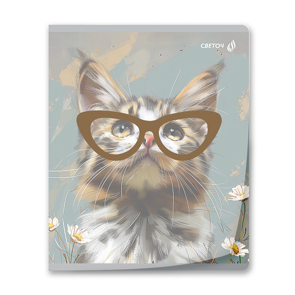 Тетрадь 96 л. кл. "Наблюдаю за тобой" пластик. обложкой 180 мкм., с трафарет.печатью, цвет.запечат.титул лист A5 на скобе 65 г/кв.м , белизна 100 %. 01105 "Светоч"