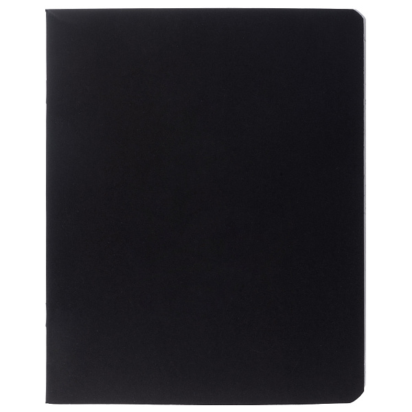 Тетрадь 96 листов в клетку "Черная" А5ф 60-65г/кв.м на скобе Обл. дизайн.картон запечатанный тит.лист скругл.углы