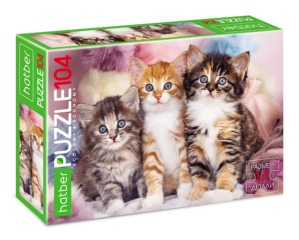 ПАЗЛЫ 104 эл. А4 320х220мм  -Пушистые ушки-"ECO" 