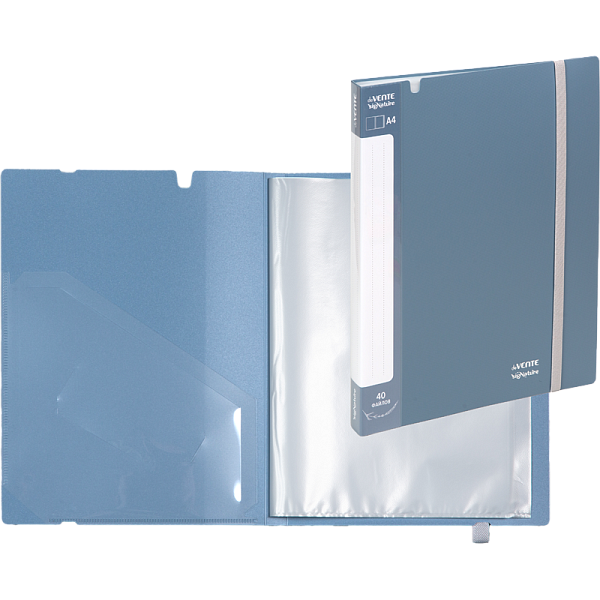 Папка 40ф А4 "deVENTE. sigNATURE" полипропилен 650 мкм, сумеречно синяя, фактура "ткань" вкладыши 30 мкм, внутренний карман 160 мкм, широкая резинка, индивидуальная упаковка, 