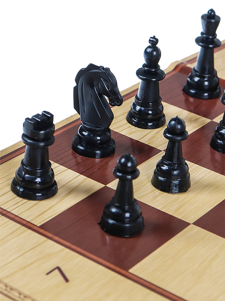 Шахматы, шашки "Рыжий кот" 22,5 х30 см классич. в  большой коробке + Поле 