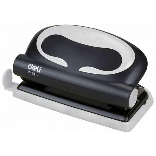 Дырокол на 10 л. Deli Essential Plus  металл ассорти отв.:2 с линейкой