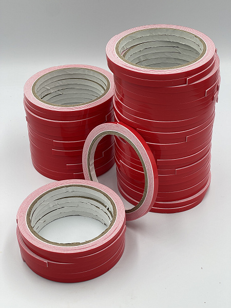 Клейкая лента двусторонняя, усиленная, 6мм*2м (спайка 48 штук) цена за 1 штуку 