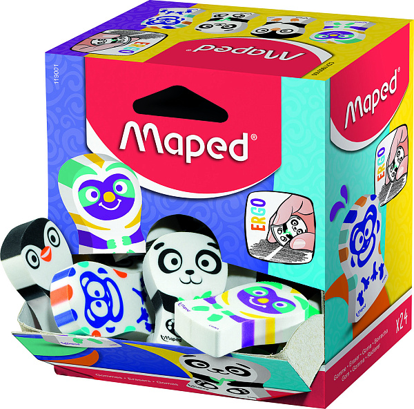 Ластик фигурный Maped ERGO FUN MULTI COLOR эргономичный, ассорти, в дисплее