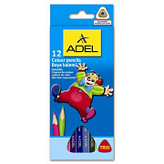 Карандаши 12 цв. трехгранные Triangular 2.8мм Adel Турция 211