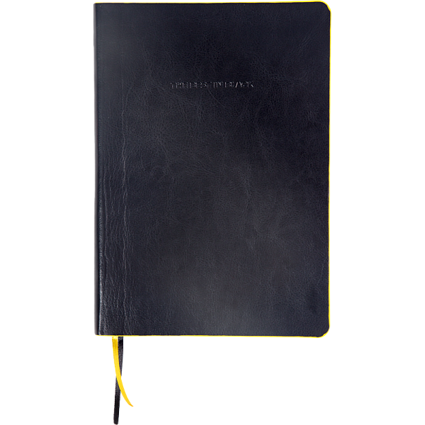 Ежедневник недат А5 "deVENTE. THE BEST IN BLACK" черный с желтым, 272 стр, белая бумага 70 г/м² с черным срезом, печать в 2 краски, мягкая обложка из искусственной кожи с желтым срезом, термо тиснение, перфорация, закругленные уголки, 2 ляссе, в терм