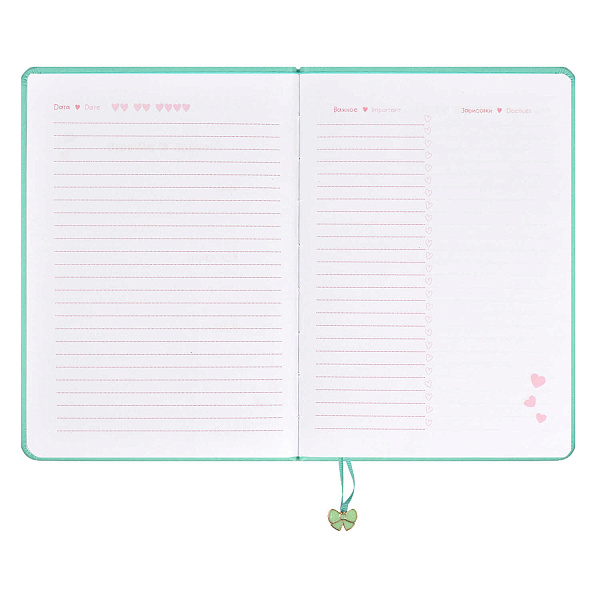 Записная книжка А6+ 96 л. "БАНТИК" (кожзам: 126x174 мм, тв. переплёт, материал обложки: искусственная кожа "Виннер", способ крепления блока: ниткошвейный, декор: тиснение фольгой,